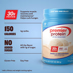Premier Protein 30G High Protein Powder, 100% Whey, Vanilla, 17 Servings | No Added Sugar, Supports Muscle Health, Soy & Gluten-Free, 1.5 Lb