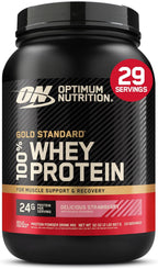 Optimum Nutrition Gold Standard 100% Whey Protein Powder, Vanilla Ice Cream, 2 Pound (Packaging May Vary) | 24G 100% Whey Protein per Serving, with Bcaas, Gluten Free, Banned Substance Tested, Easy Mixing, Muscle Support & Recovery
