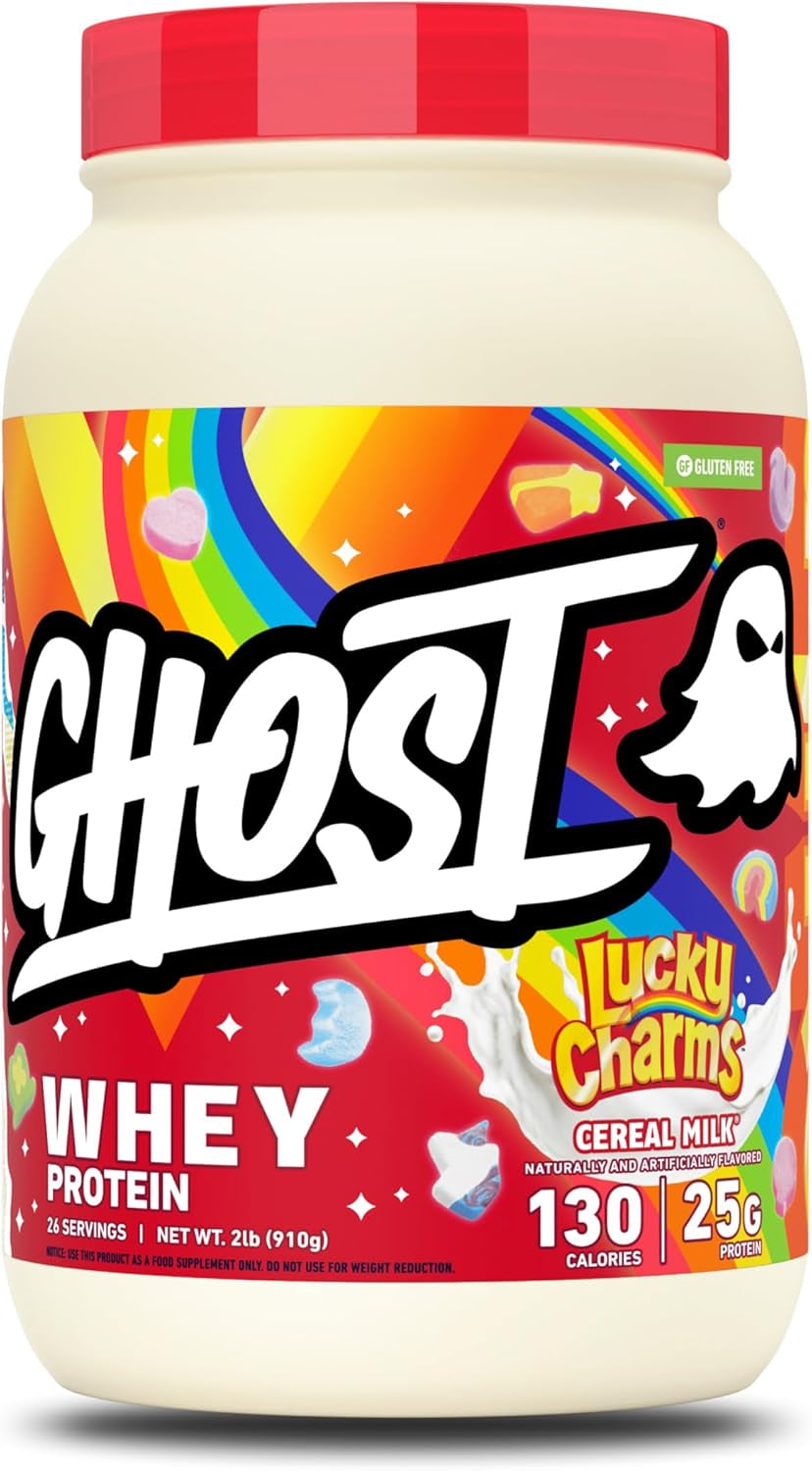 GHOST Whey Protein Powder, Chocolate Chip Cookies - 2.2LB, 25G of Protein | Whey Protein Isolate & Concentrate Blend - Post Workout Shake, Smoothies - Soy & Gluten-Free - 2.2LB Tub, 26 Servings