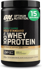 Optimum Nutrition Gold Standard 100% Whey Protein Powder, Vanilla Ice Cream, 2 Pound (Packaging May Vary) | 24G 100% Whey Protein per Serving, with Bcaas, Gluten Free, Banned Substance Tested, Easy Mixing, Muscle Support & Recovery