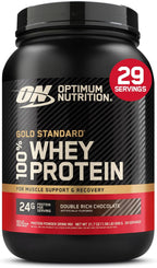 Optimum Nutrition Gold Standard 100% Whey Protein Powder, Vanilla Ice Cream, 2 Pound (Packaging May Vary) | 24G 100% Whey Protein per Serving, with Bcaas, Gluten Free, Banned Substance Tested, Easy Mixing, Muscle Support & Recovery