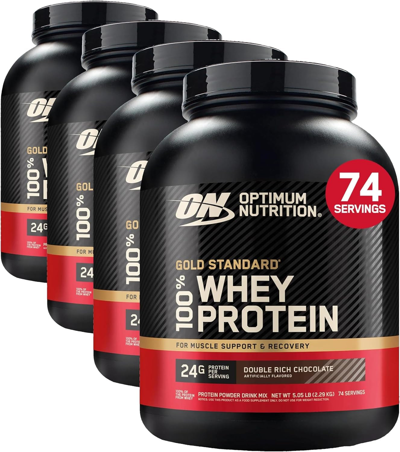 Optimum Nutrition Gold Standard 100% Whey Protein Powder, Vanilla Ice Cream, 2 Pound (Packaging May Vary) | 24G 100% Whey Protein per Serving, with Bcaas, Gluten Free, Banned Substance Tested, Easy Mixing, Muscle Support & Recovery