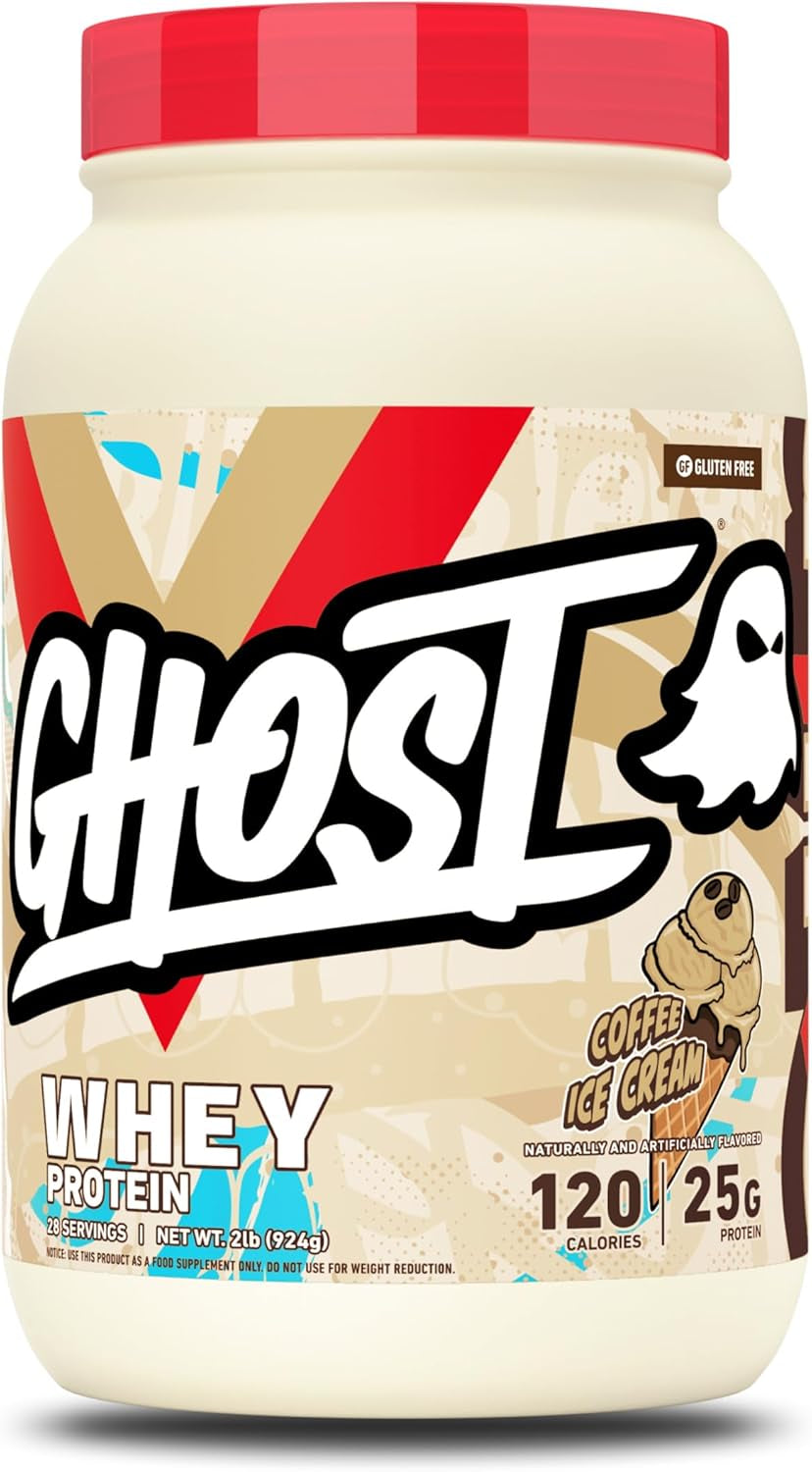 GHOST Whey Protein Powder, Chocolate Chip Cookies - 2.2LB, 25G of Protein | Whey Protein Isolate & Concentrate Blend - Post Workout Shake, Smoothies - Soy & Gluten-Free - 2.2LB Tub, 26 Servings