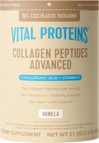 Vital Proteins Collagen Peptides Powder Advanced, Unflavored, 20Oz | Hyaluronic Acid & Vitamin C, Supports Hair Skin & Nails, Collagen Peptides, 27 Servings