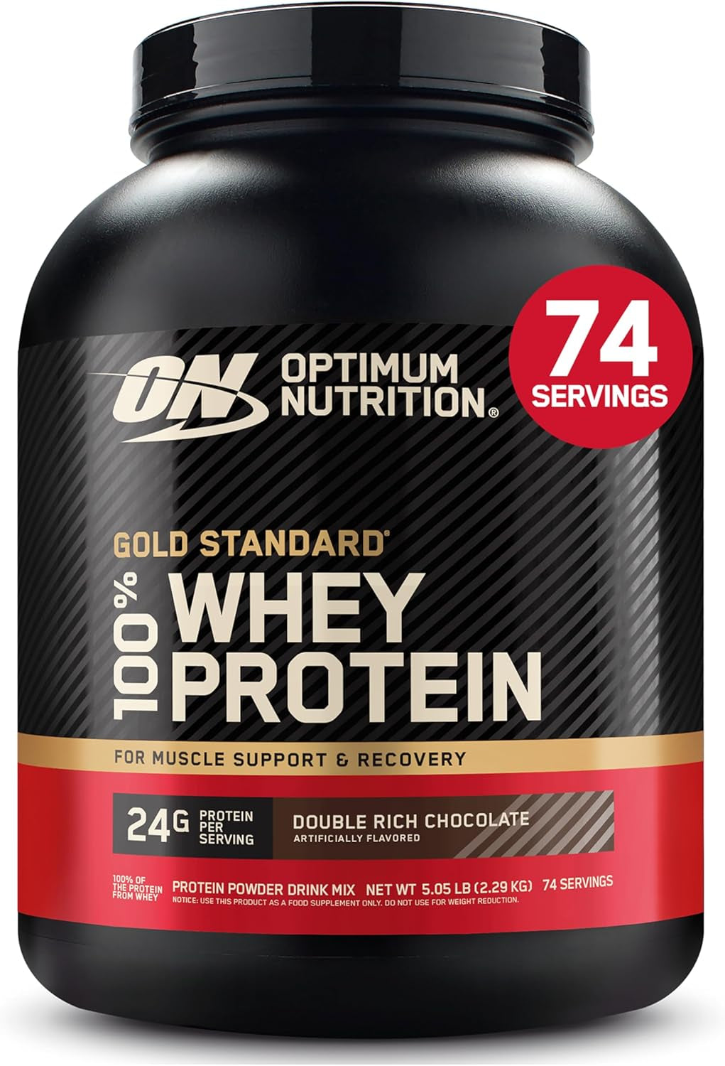 Optimum Nutrition Gold Standard 100% Whey Protein Powder, Vanilla Ice Cream, 2 Pound (Packaging May Vary) | 24G 100% Whey Protein per Serving, with Bcaas, Gluten Free, Banned Substance Tested, Easy Mixing, Muscle Support & Recovery