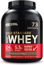 Optimum Nutrition Gold Standard 100% Whey Protein Powder, Vanilla Ice Cream, 2 Pound (Packaging May Vary) | 24G 100% Whey Protein per Serving, with Bcaas, Gluten Free, Banned Substance Tested, Easy Mixing, Muscle Support & Recovery
