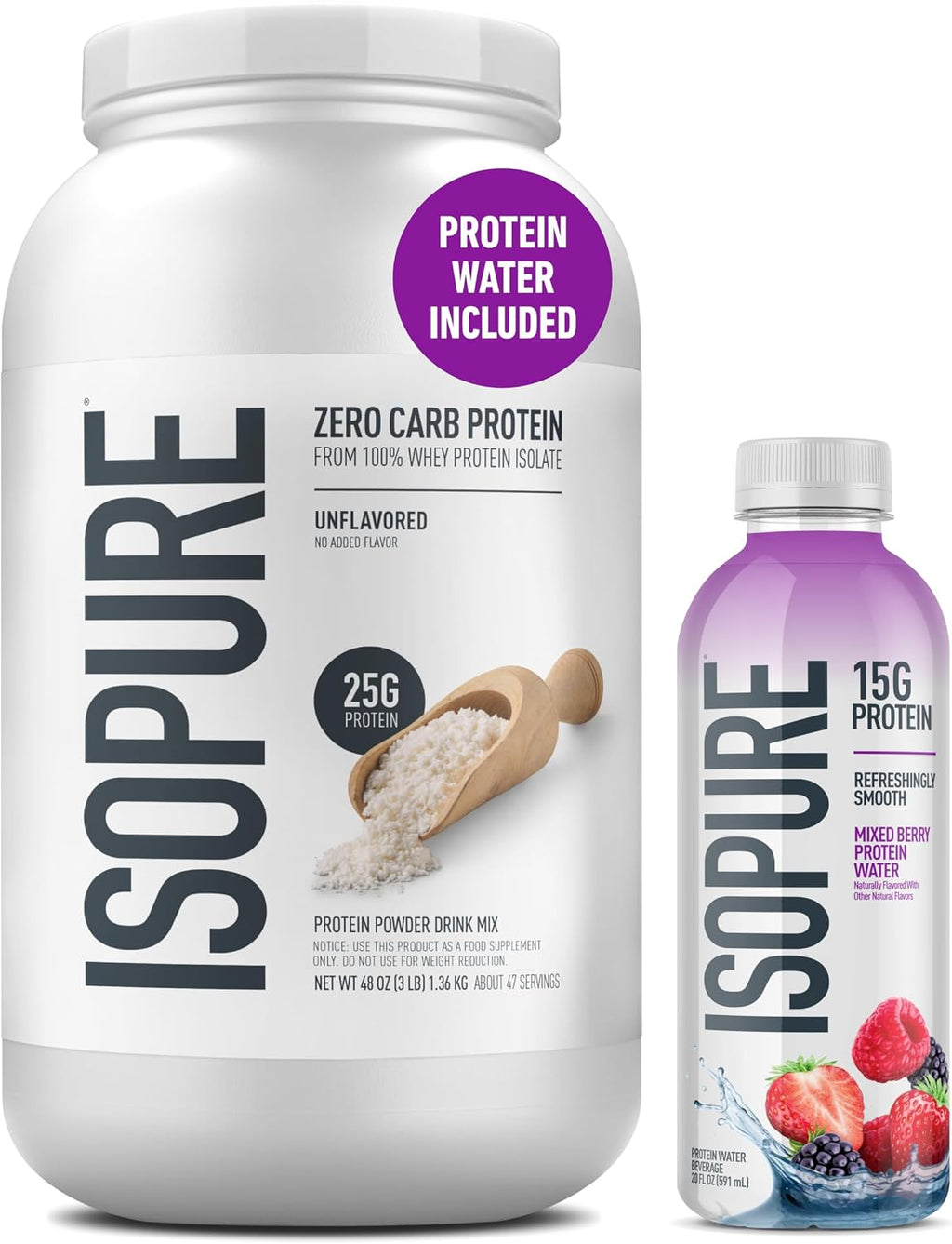 Isopure Zero Carb 100% Pure Whey Isolate Protein Powder Gluten Free