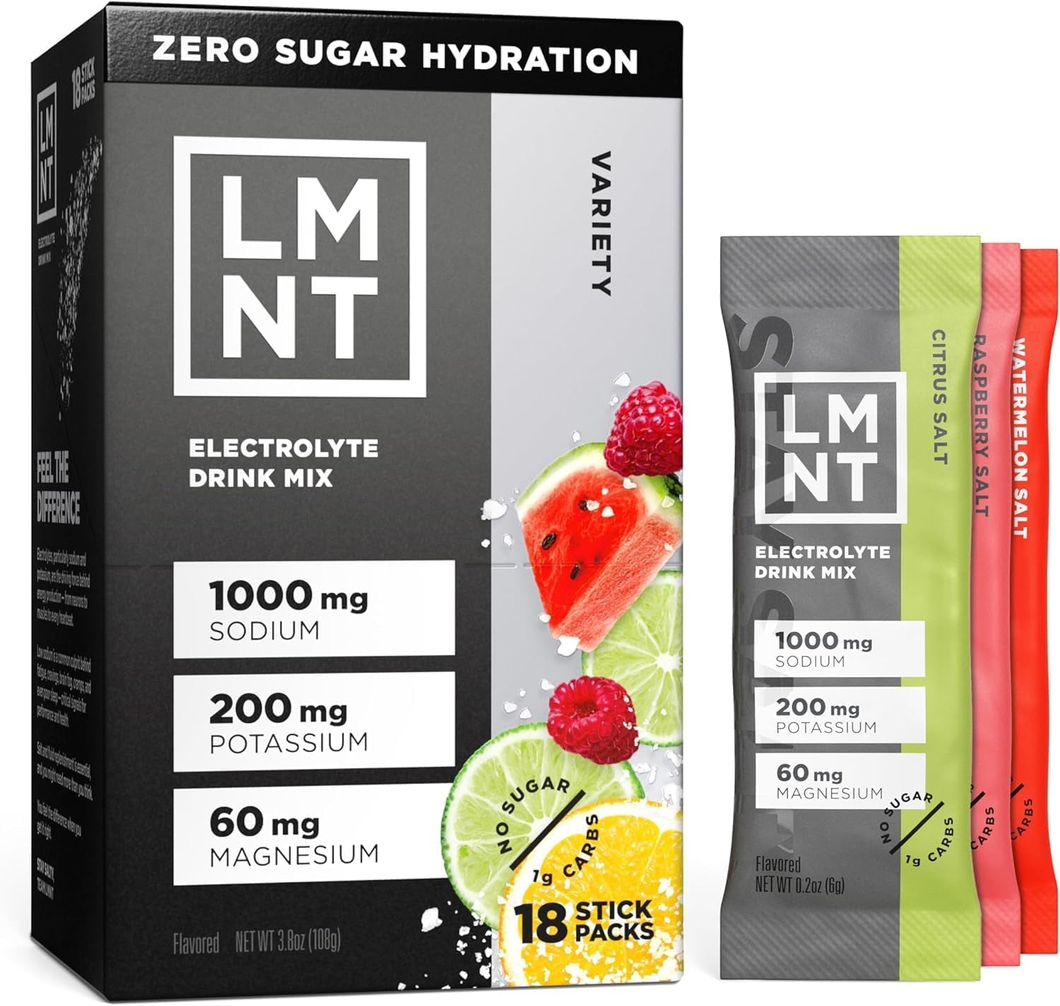 LMNT Zero Sugar Electrolyte Packets