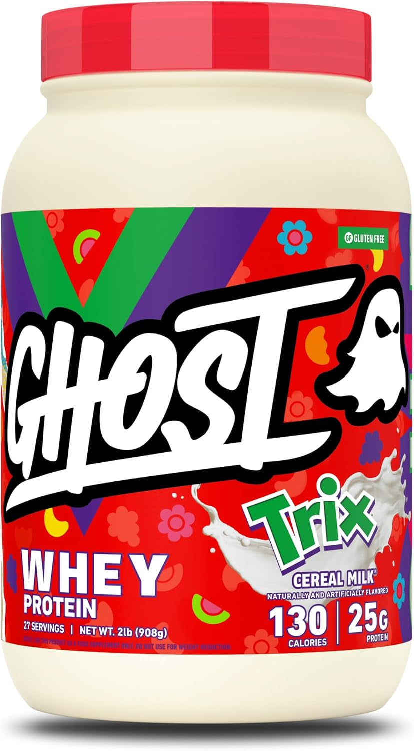 GHOST Whey Protein Powder, Chocolate Chip Cookies - 2.2LB, 25G of Protein | Whey Protein Isolate & Concentrate Blend - Post Workout Shake, Smoothies - Soy & Gluten-Free - 2.2LB Tub, 26 Servings
