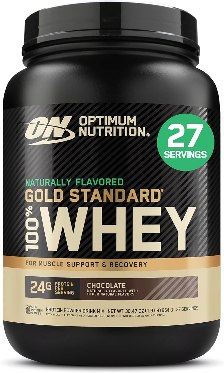 Optimum Nutrition Gold Standard 100% Whey Protein Powder, Vanilla Ice Cream, 2 Pound (Packaging May Vary) | 24G 100% Whey Protein per Serving, with Bcaas, Gluten Free, Banned Substance Tested, Easy Mixing, Muscle Support & Recovery