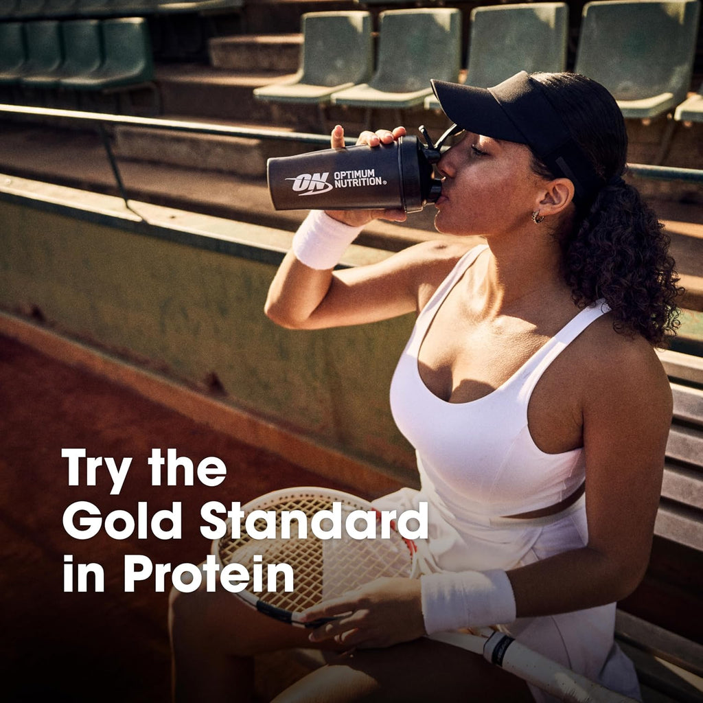 Optimum Nutrition Gold Standard 100% Whey Protein Powder, Vanilla Ice Cream, 2 Pound (Packaging May Vary) | 24G 100% Whey Protein per Serving, with Bcaas, Gluten Free, Banned Substance Tested, Easy Mixing, Muscle Support & Recovery