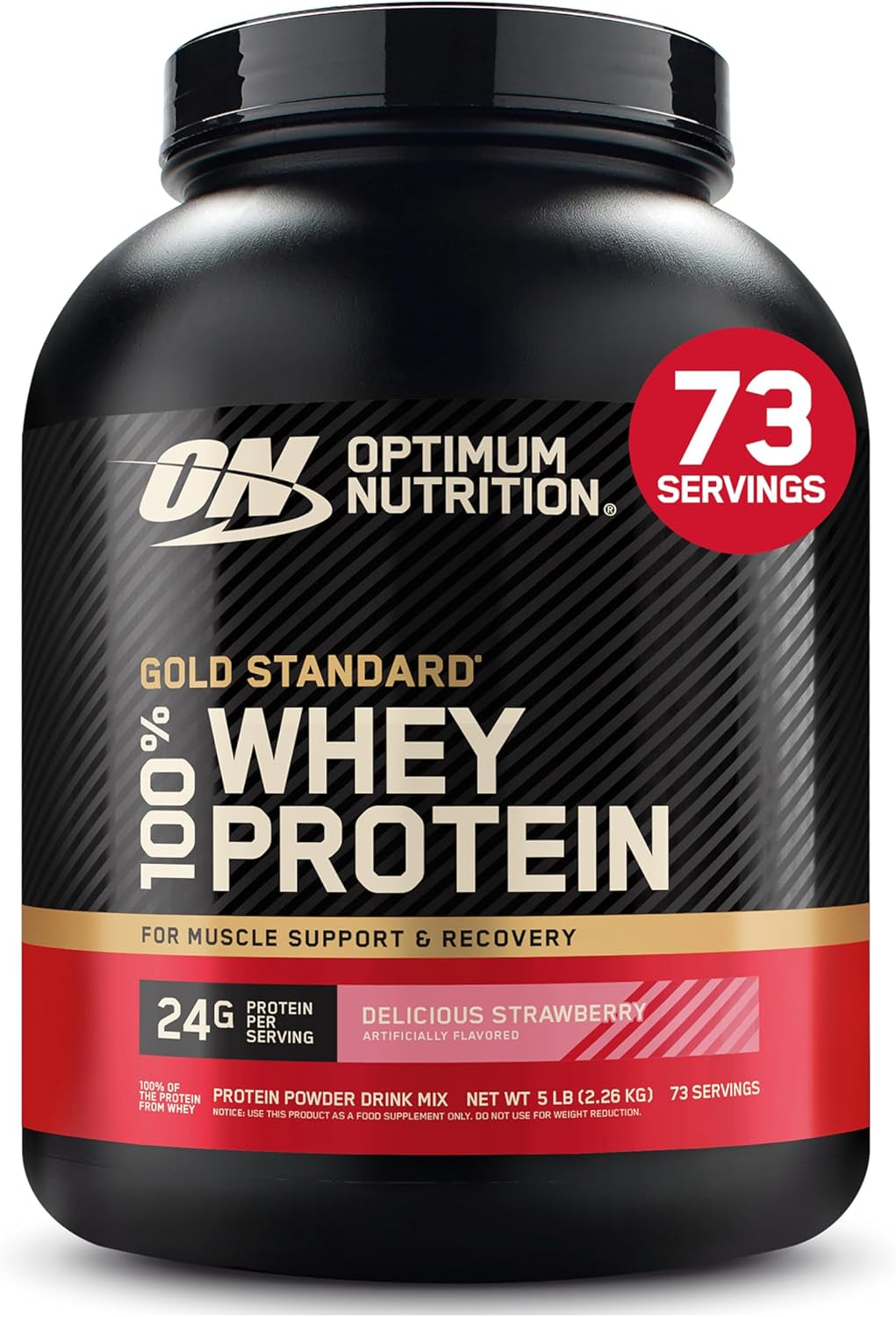 Optimum Nutrition Gold Standard 100% Whey Protein Powder, Vanilla Ice Cream, 2 Pound (Packaging May Vary) | 24G 100% Whey Protein per Serving, with Bcaas, Gluten Free, Banned Substance Tested, Easy Mixing, Muscle Support & Recovery