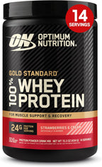 Optimum Nutrition Gold Standard 100% Whey Protein Powder, Vanilla Ice Cream, 2 Pound (Packaging May Vary) | 24G 100% Whey Protein per Serving, with Bcaas, Gluten Free, Banned Substance Tested, Easy Mixing, Muscle Support & Recovery