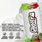 GHOST Energy Drink, Zero Sugars, 12-Pack, Sour Strips Appleberry, 16Oz