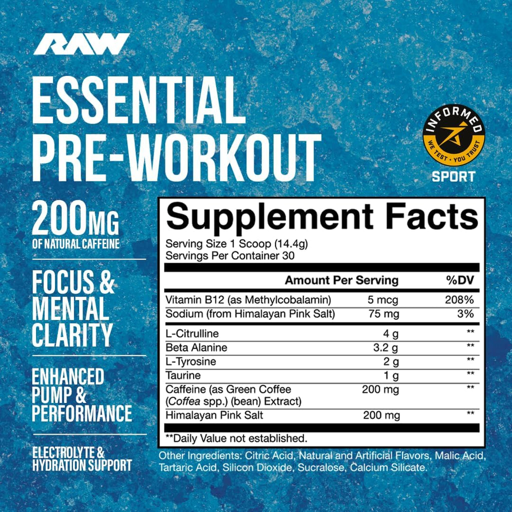 RAW Nutrition Pre Workout Powder