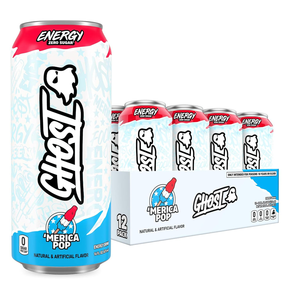 GHOST Energy Drink, Zero Sugars, 12-Pack, Sour Strips Appleberry, 16Oz