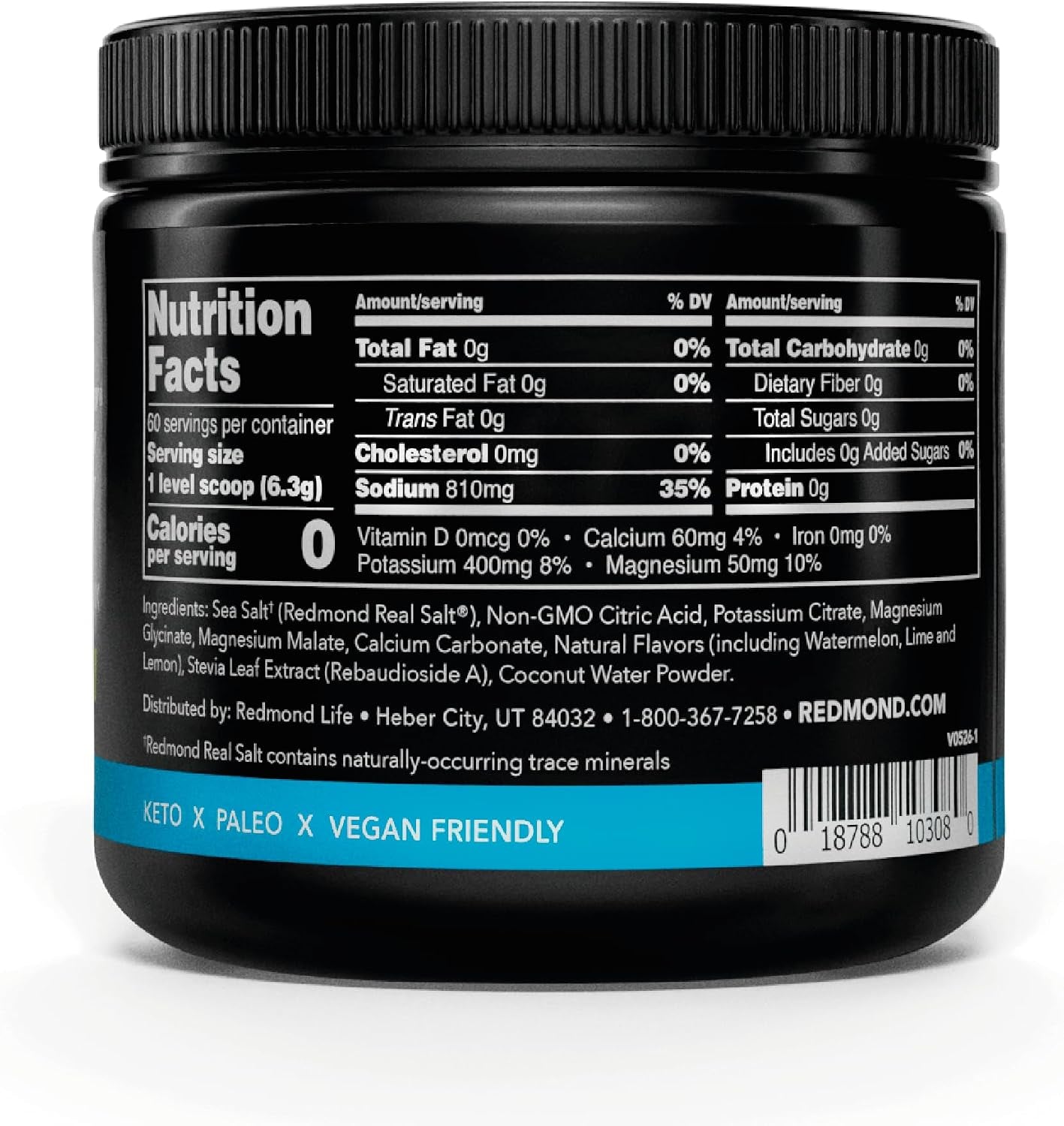 Redmond Re-Lyte Sugar Free Electrolyte Powder Drink Mix