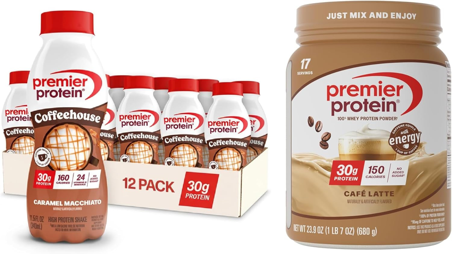 Premier Protein 30G High Protein Powder, 100% Whey, Vanilla, 17 Servings | No Added Sugar, Supports Muscle Health, Soy & Gluten-Free, 1.5 Lb