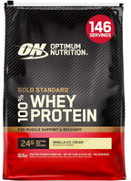 Optimum Nutrition Gold Standard 100% Whey Protein Powder, Vanilla Ice Cream, 2 Pound (Packaging May Vary) | 24G 100% Whey Protein per Serving, with Bcaas, Gluten Free, Banned Substance Tested, Easy Mixing, Muscle Support & Recovery