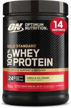 Optimum Nutrition Gold Standard 100% Whey Protein Powder, Vanilla Ice Cream, 2 Pound (Packaging May Vary) | 24G 100% Whey Protein per Serving, with Bcaas, Gluten Free, Banned Substance Tested, Easy Mixing, Muscle Support & Recovery